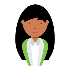 Cartoon businesswoman icon over white background, colorful design. vector illustration
