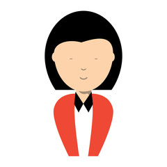 Cartoon businesswoman icon over white background, colorful design. vector illustration