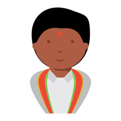 Hindu man with  traditional costume over white background, colorful design. vector illustration