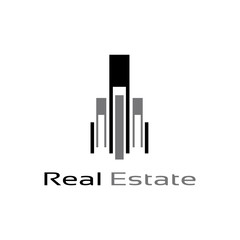 Obraz premium Logo with an abstract depiction of skyscrapers.