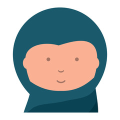 muslim arab woman in hijab over white background, colorful design. vector illustration