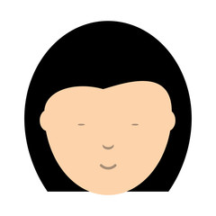 cartoon chinese girl face icon icon over white background, colorful design. vector illustration