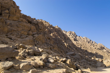 Fototapeta premium Slope of the Sinai mountains at dawn