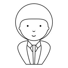 cartoon businessman wearing suit and tie over white background, vector illustration
