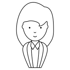 Cartoon businesswoman icon over white background, vector illustration