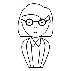 Obraz na płótnie Canvas cartoon old woman with glasses over white background, vector illustration
