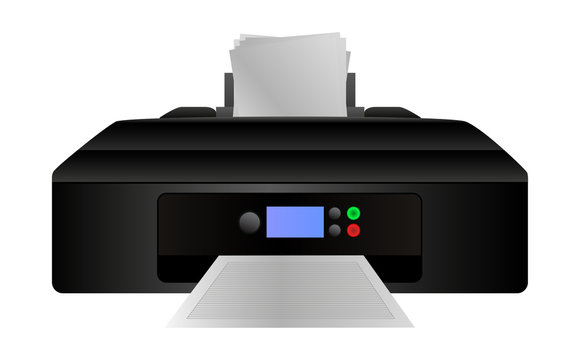 Vector illustration of home digital inkjet printer 