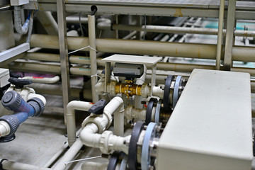 The shop for the production and processing of hydraulic equipment from plastic pipes under pressure at the oil station.