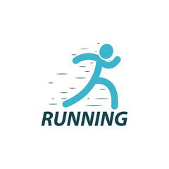 Running logo design vector template