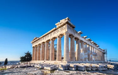 Fotobehang Parthenontempel op de Akropolis in Athene, Griekenland © gatsi