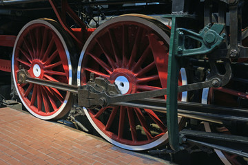 Wheels of a retro locomotive