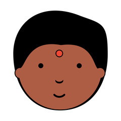 Hindu man face icon over white background, colorful design. vector illustration