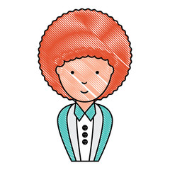 Cartoon businesswoman icon over white background, colorful design. vector illustration