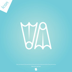 Diving flippers vector icon