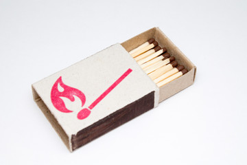 Matchbox on white background