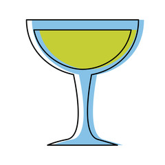 cocktail glass icon over white background, colorful design. vector illlustration