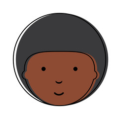 cartoon boy face icon over white background, colorful design. vector illustration