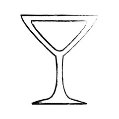 sketch of martini cocktail glass icon over white background, vector illlustration