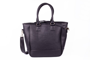 Black Women's handbag, Ladies bag, Black female clutch,Black clutch.Women's bag isolated white background.Bag isolated white background.Clutch isolated white background.