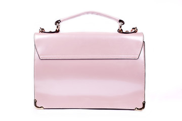Pink Women's handbag, Ladies bag, Pink female clutch,Pink clutch.Women's bag isolated white background.Bag isolated white background.Clutch isolated white background.