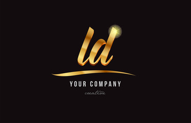 gold alphabet letter ld l d logo combination icon design - obrazy, fototapety, plakaty