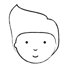 sketch of cartoon young man icon over white background, vector illustration