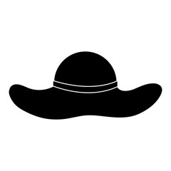 beach hat icon over white background, vector illustration