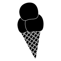 ice cream cone icon over white background, vector illustration