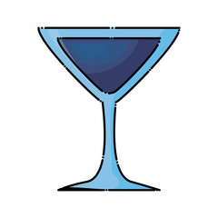 martini cocktail glass icon over white background, colorful design. vector illlustration