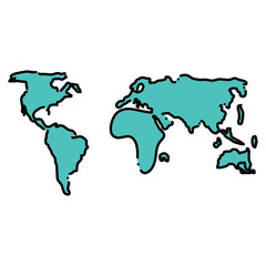World Map icon over white background, colorful design. vector illustration