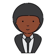cartoon businessman with afro hairstyle over white background, colorful design.  vector illustration