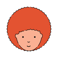 cartoon woman with afro hairstyle icon over white background, colorful design.  vector illustration