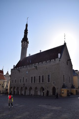 Obraz premium tallinn old city mediavel town hall