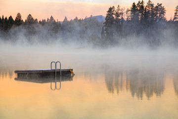 Swimming Dock At Sunrise - Powered by Adobe