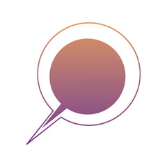 round speech bubble icon over white background, vector illustration
