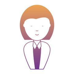 Cartoon businesswoman icon over white background, colorful design. vector illustration