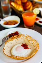 Egg hopper Sri Lankan breakfast