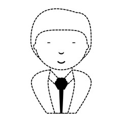 cartoon young businessman wearing suit and tie over white background, vector illustration
