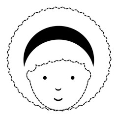 cartoon woman with afro hairstyle icon over white background, vector illustration