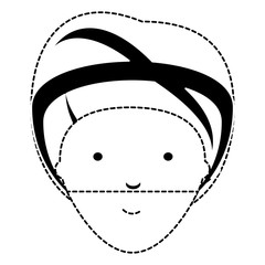 cartoon Indian man wearing a turban over white background, vector illustration