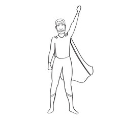 Male superhero cartoon character sketch