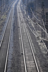 Fototapeta na wymiar Railway tracks in Münster-Germany