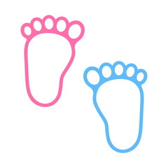Obraz premium Foot symbol design.Child or toddler's colorful pair of footprint. This logo can be viewed from the childhood.