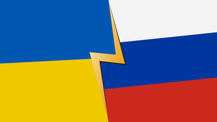 Ukraine and Russia financial, diplomatic crisis concept. vector illustration.