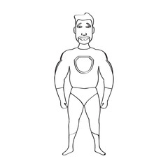 Male superhero cartoon character sketch