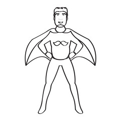 Fototapeta na wymiar Male superhero cartoon character sketch
