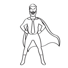 Male superhero cartoon character sketch