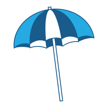 beach parasol icon over white background, blue shading design. vector illustration