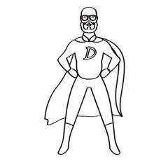 Male superhero cartoon character sketch