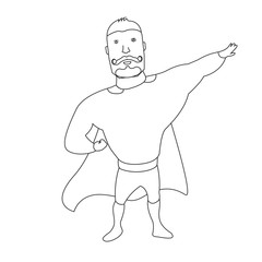Male superhero cartoon character sketch